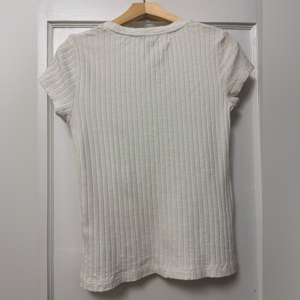 CLUB MONACO Side Snap Ribbed Top - size m - Picture 4 of 8